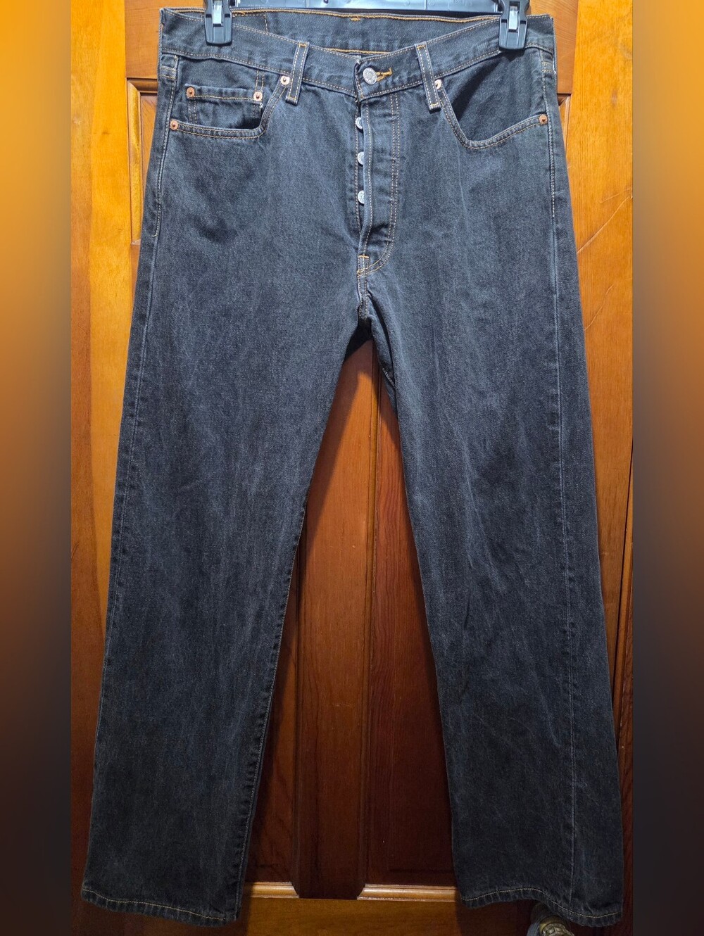 Levi's 501 Button Fly Faded Black Jeans Size 34×30